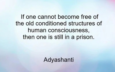 If one cannot become free of the old conditioned structures of human consciousness, then one is still in a prison." ~ Adyashanti