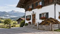 Spotless Swiss Farmhouse, Unmissable Manure Heap