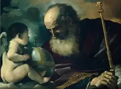 Guercino (Giovan Francesco Barbieri) - God the Father and Angel from Google Art on Wikimedia