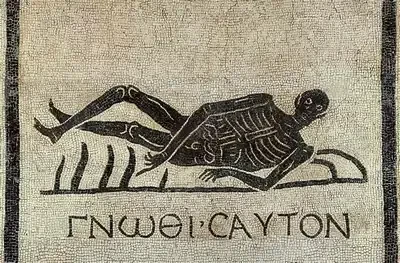 Roman mosaic know thyself - image from Michael Hurst on Wkimedia