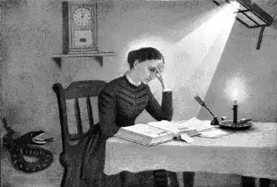 Seeking and finding, in Christ and Christmas (1897) by Mary Baker posted by James F. Gilman Eddy on Wikimedia