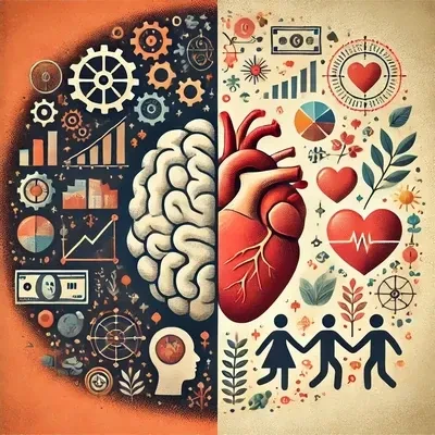 Balance between the heart and mind by ChatGPT
