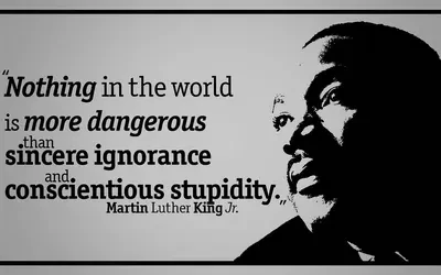 Nothing in the world is more dangerous than sincere ignorance and conscientious stupidity. Martin-Luther King by sfegraphics on deviantart