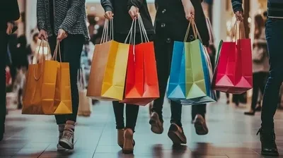 Shopping spree crowd ai generated onstockkace.com